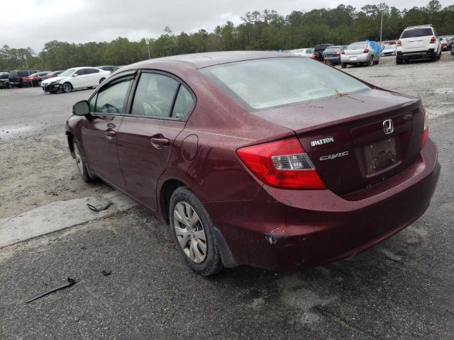 Photo 3 from auction – 2012 HONDA CIVIC LX with VIN 19XFB2F58CE080727