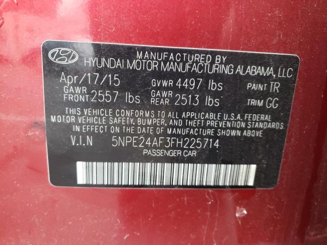 Photo 10 from auction – 2015 HYUNDAI SONATA SE with VIN 5NPE24AF3FH225714