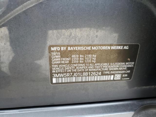 Photo 10 from auction – 2020 BMW 330XI with VIN 3MW5R7J01L8B12624