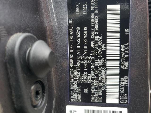 Photo 10 from auction – 2022 TOYOTA HIGHLANDER with VIN 5TDGARAH9NS511957