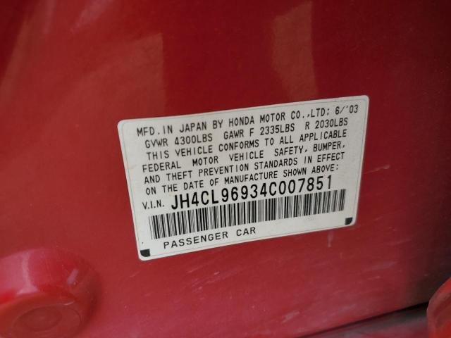 Photo 10 from auction – 2004 ACURA TSX with VIN JH4CL96934C007851