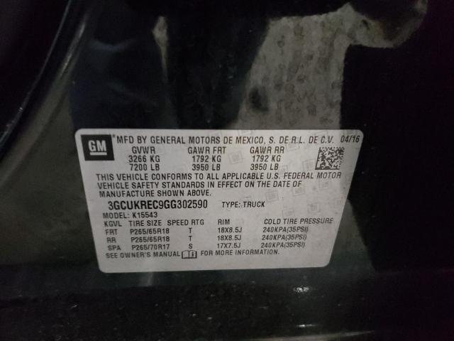 Photo 10 from auction – 2016 CHEVROLET SILVERADO with VIN 3GCUKREC9GG302590