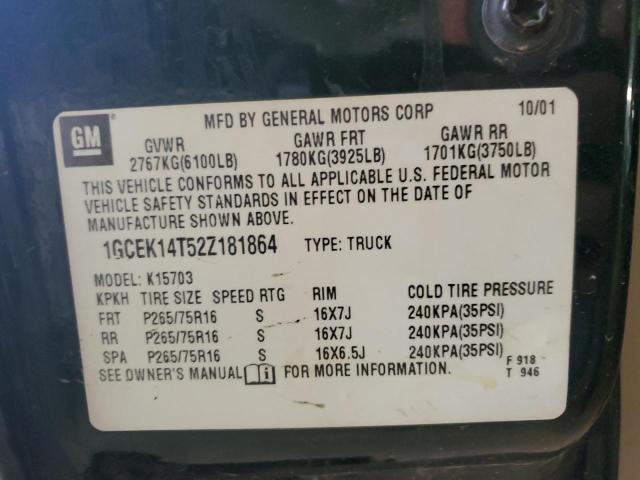 Photo 10 from auction – 2002 CHEVROLET SILVERADO with VIN 1GCEK14T52Z181864