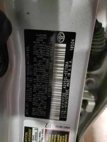 Photo 10 from auction – 2012 TOYOTA CAMRY BASE with VIN 4T1BF1FK4CU177889
