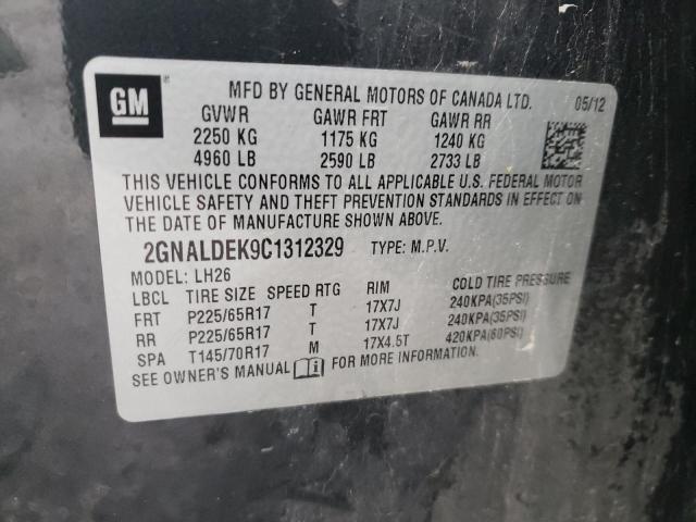 Photo 10 from auction – 2012 CHEVROLET EQUINOX LT with VIN 2GNALDEK9C1312329