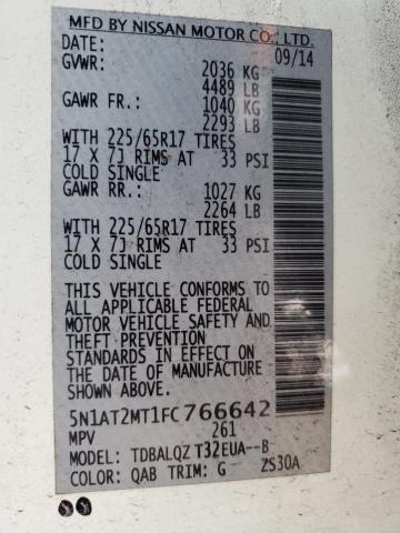 Photo 10 from auction – 2015 NISSAN ROGUE S with VIN 5N1AT2MT1FC766642