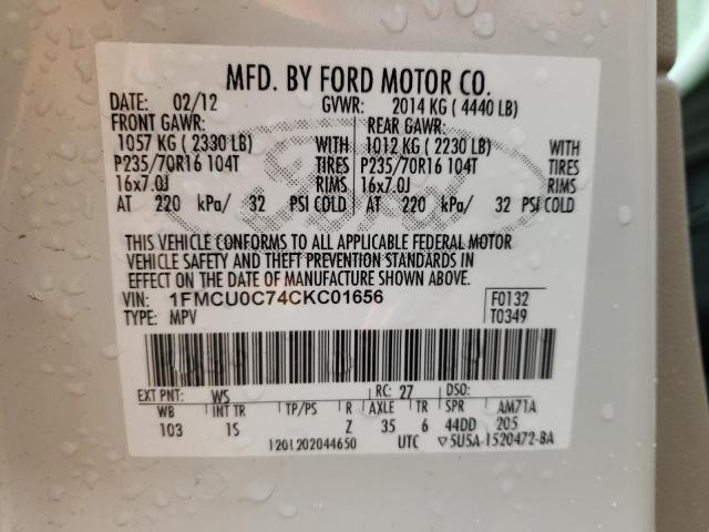 Photo 10 from auction – 2012 FORD ESCAPE XLS with VIN 1FMCU0C74CKC01656