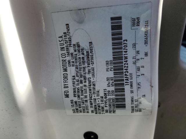 Photo 10 from auction – 2004 FORD FOCUS SE C with VIN 1FAFP34Z24W147073