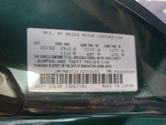 Photo 10 from auction – 2003 MAZDA MX-5 MIATA with VIN JM1NB353230313415