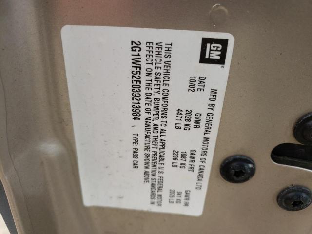 Photo 10 from auction – 2003 CHEVROLET IMPALA with VIN 2G1WF52E039213984