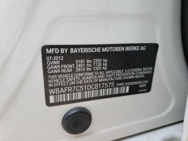Photo 10 from auction – 2013 BMW 535 I with VIN WBAFR7C51DC817575