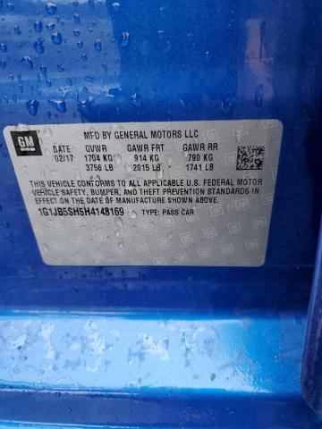 Photo 10 from auction – 2017 CHEVROLET SONIC LS with VIN 1G1JB5SH5H4148169