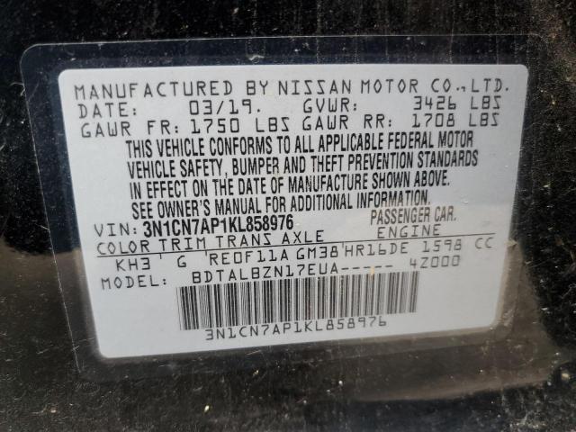 Photo 10 from auction – 2019 NISSAN VERSA S with VIN 3N1CN7AP1KL858976