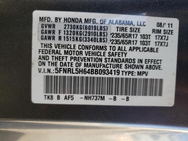 Photo 10 from auction – 2011 HONDA ODYSSEY EX with VIN 5FNRL5H64BB093419