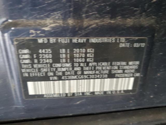 Photo 10 from auction – 2012 SUBARU LEGACY 2.5 with VIN 4S3BMCG69C3034238