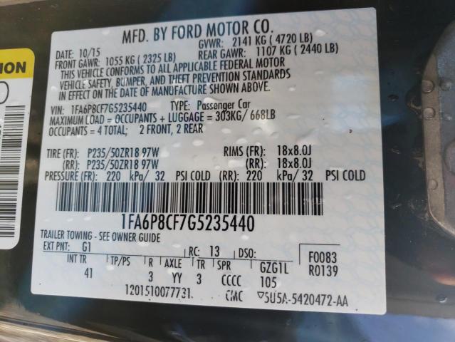 Photo 10 from auction – 2016 FORD MUSTANG GT with VIN 1FA6P8CF7G5235440