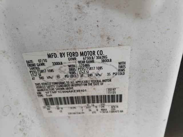 Photo 10 from auction – 2010 FORD F150 with VIN 1FTMF1CW4AKE35101