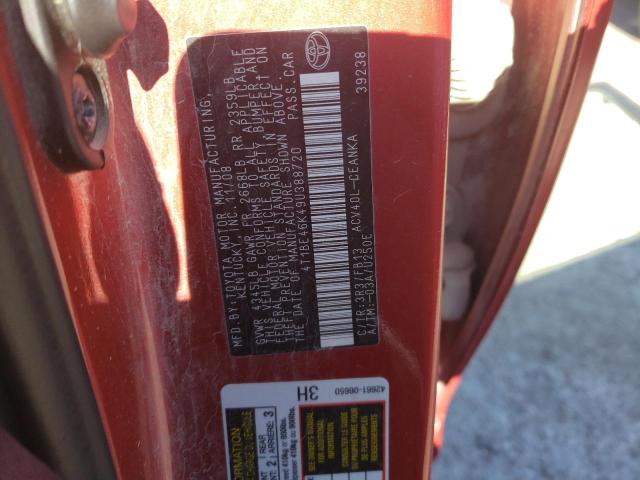 Photo 10 from auction – 2009 TOYOTA CAMRY BASE with VIN 4T1BE46K49U388720