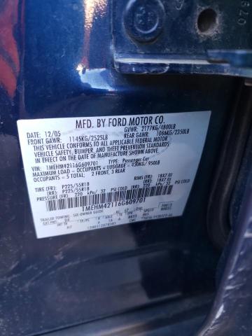 Photo 10 from auction – 2006 MERCURY MONTEGO PR with VIN 1MEHM42116G609701