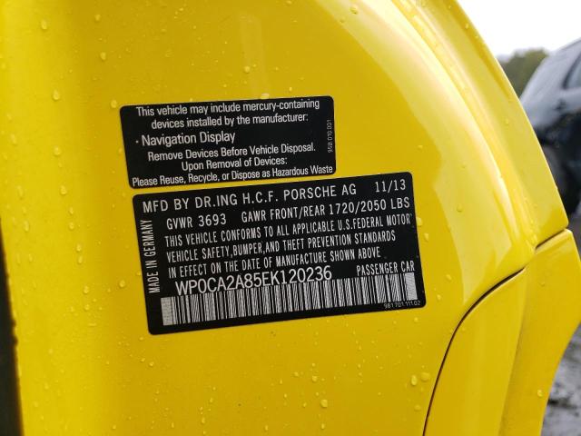Photo 10 from auction – 2014 PORSCHE BOXSTER with VIN WP0CA2A85EK120236