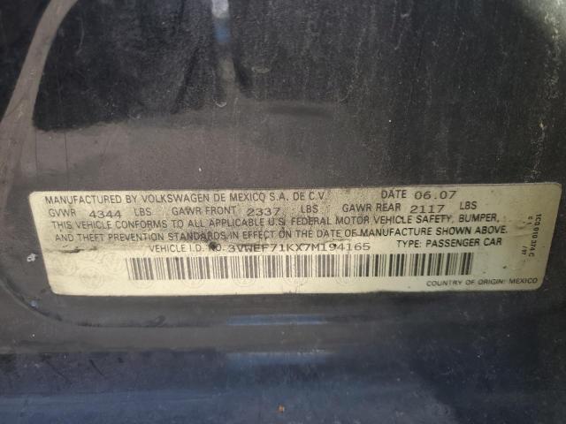Photo 10 from auction – 2007 VOLKSWAGEN JETTA WOLF with VIN 3VWEF71KX7M194165