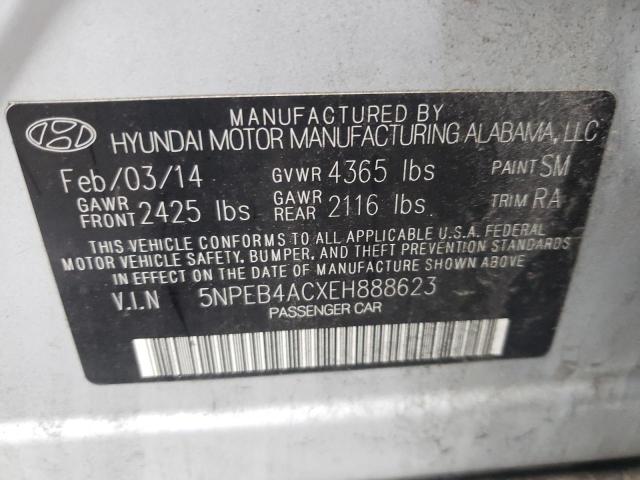 Photo 10 from auction – 2014 HYUNDAI SONATA GLS with VIN 5NPEB4ACXEH888623