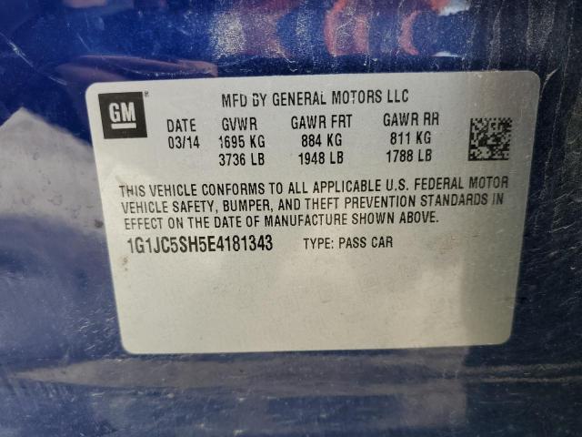 Photo 10 from auction – 2014 CHEVROLET SONIC LT with VIN 1G1JC5SH5E4181343