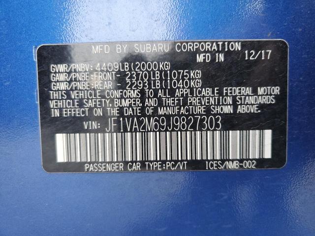 Photo 10 from auction – 2018 SUBARU WRX STI with VIN JF1VA2M69J9827303
