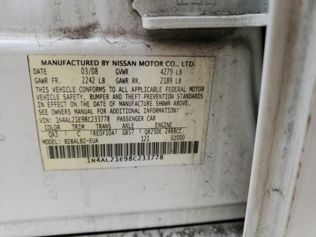 Photo 10 from auction – 2008 NISSAN ALTIMA 2.5 with VIN 1N4AL21E98C233778