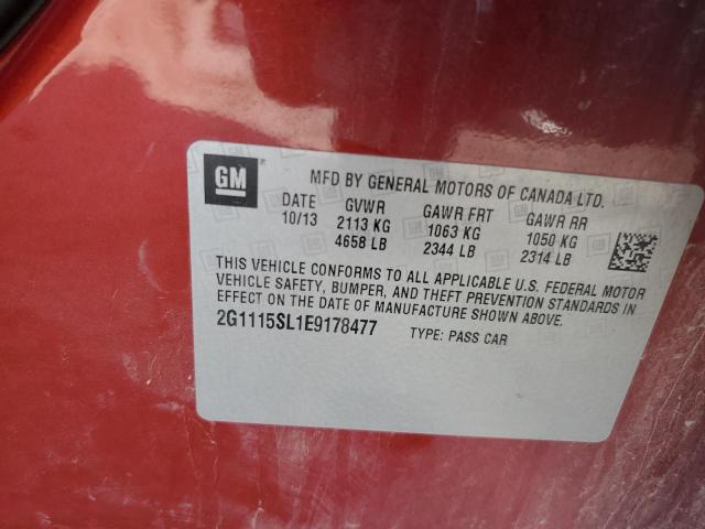 Photo 10 from auction – 2014 CHEVROLET IMPALA LT with VIN 2G1115SL1E9178477