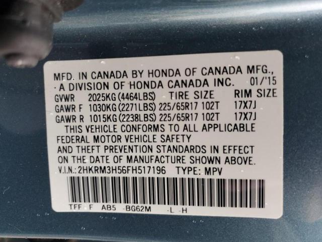 Photo 10 from auction – 2015 HONDA CR-V EX with VIN 2HKRM3H56FH517196