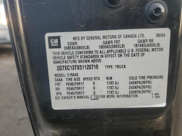 Photo 10 from auction – 2005 GMC NEW SIERRA with VIN 2GTEC13TX51120716