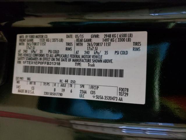 Photo 10 from auction – 2015 FORD F150 SUPER with VIN 1FTEX1EP0FFB31318