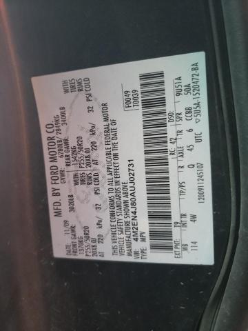Photo 10 from auction – 2010 MERCURY MOUNTAINEE with VIN 4M2EN4J80AUJ02731
