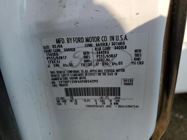 Photo 10 from auction – 2004 FORD F150 with VIN 1FTRF12W44NB54295