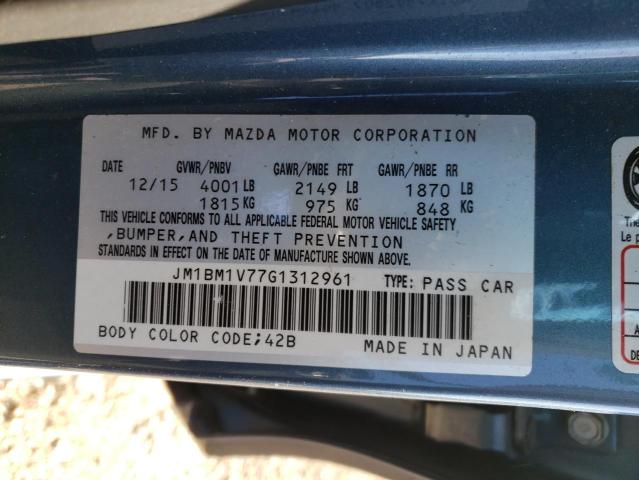 Photo 10 from auction – 2016 MAZDA 3 TOURING with VIN JM1BM1V77G1312961