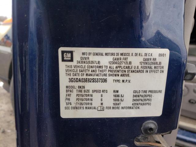 Photo 10 from auction – 2002 BUICK RENDEZVOUS with VIN 3G5DA03E82S537336