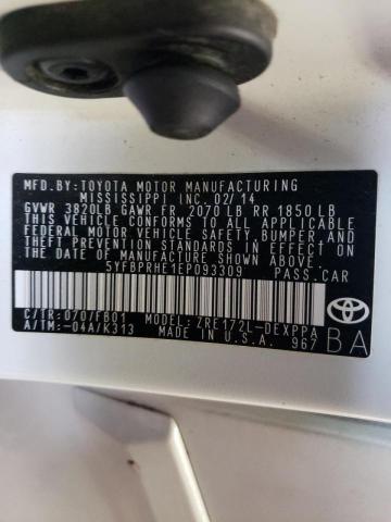 Фото 10 с аукциона – 2014 TOYOTA COROLLA EC с VIN 5YFBPRHE1EP093309
