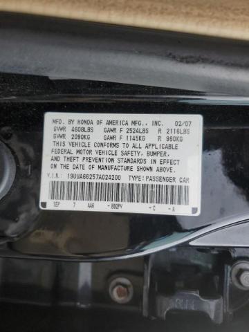 Photo 10 from auction – 2007 ACURA TL with VIN 19UUA66257A024200