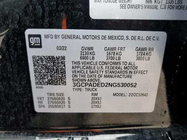Photo 10 from auction – 2022 CHEVROLET SILVERADO with VIN 3GCPADED2NG530052