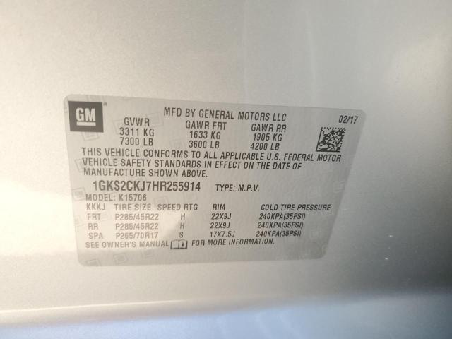 Photo 14 from auction – 2017 GMC YUKON DENA with VIN 1GKS2CKJ7HR255914