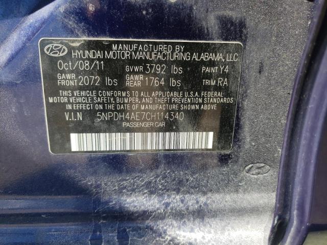 Photo 10 from auction – 2012 HYUNDAI ELANTRA GL with VIN 5NPDH4AE7CH114340