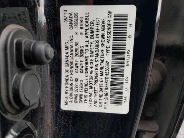 Photo 10 from auction – 2013 HONDA CIVIC EX with VIN 2HGFB2F87DH556662