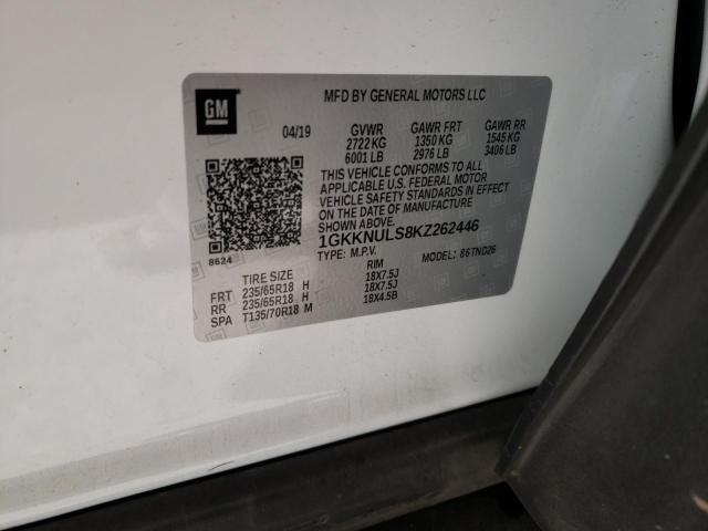 Photo 14 from auction – 2019 GMC ACADIA SLT with VIN 1GKKNULS8KZ262446