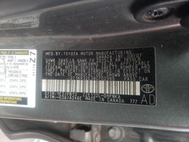Photo 10 from auction – 2008 TOYOTA COROLLA MA with VIN 2T1KR32E38C702999