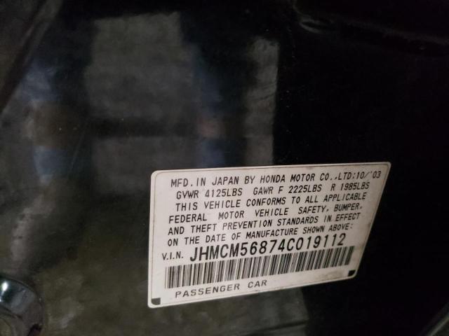 Photo 10 from auction – 2004 HONDA ACCORD EX with VIN JHMCM56874C019112