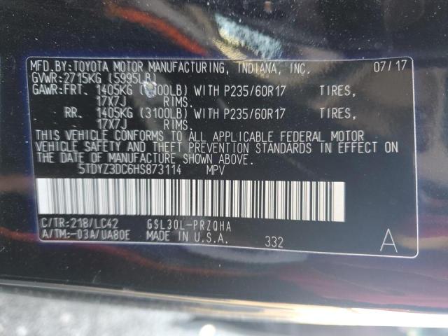 Photo 10 from auction – 2017 TOYOTA SIENNA XLE with VIN 5TDYZ3DC6HS873114