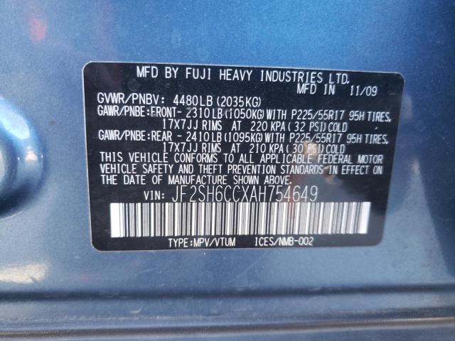 Photo 10 from auction – 2010 SUBARU FORESTER 2 with VIN JF2SH6CCXAH754649