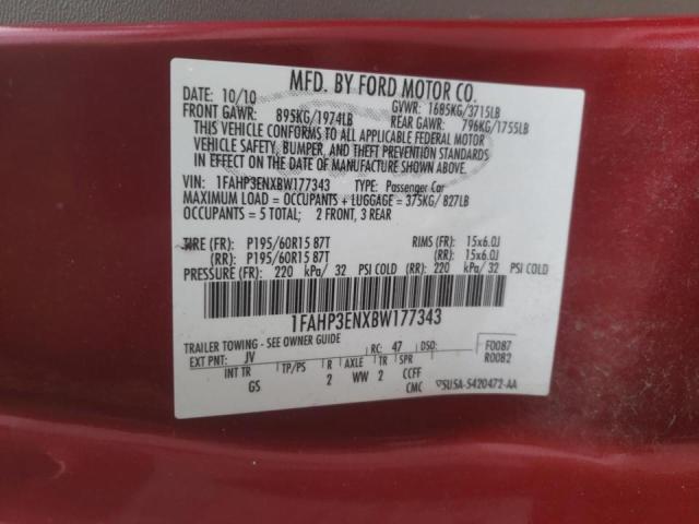 Photo 10 from auction – 2011 FORD FOCUS S with VIN 1FAHP3ENXBW177343