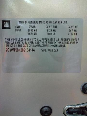 Photo 10 from auction – 2008 CHEVROLET IMPALA LT with VIN 2G1WT58K089184144